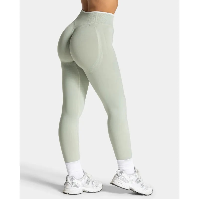 Vexaroa Color Block Seamless High Waist Hip Lift Yoga Leggings