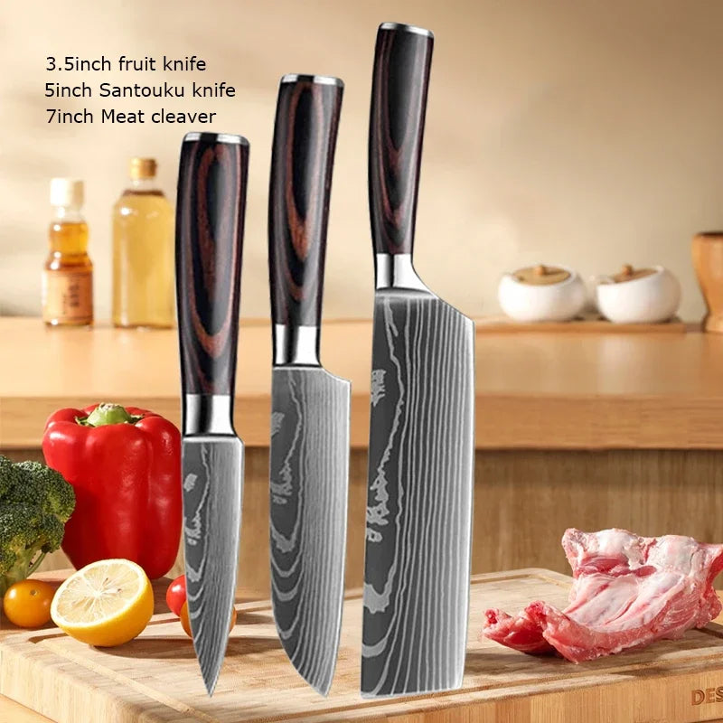 Vexaroa Professional Japanese Kitchen Knife Set with Covers
