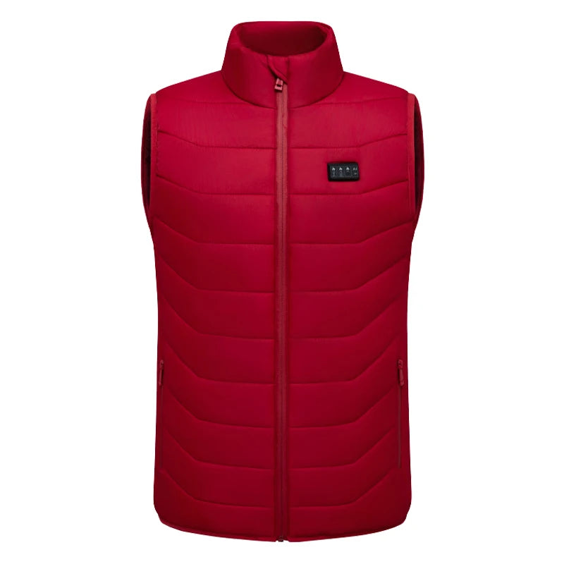 Quality Loose Casual Stand Up Collar Winter 28 Zone Intelligent Heating Vest Men'S Women'S Warm Electric Clip Coat (No Power Bank)