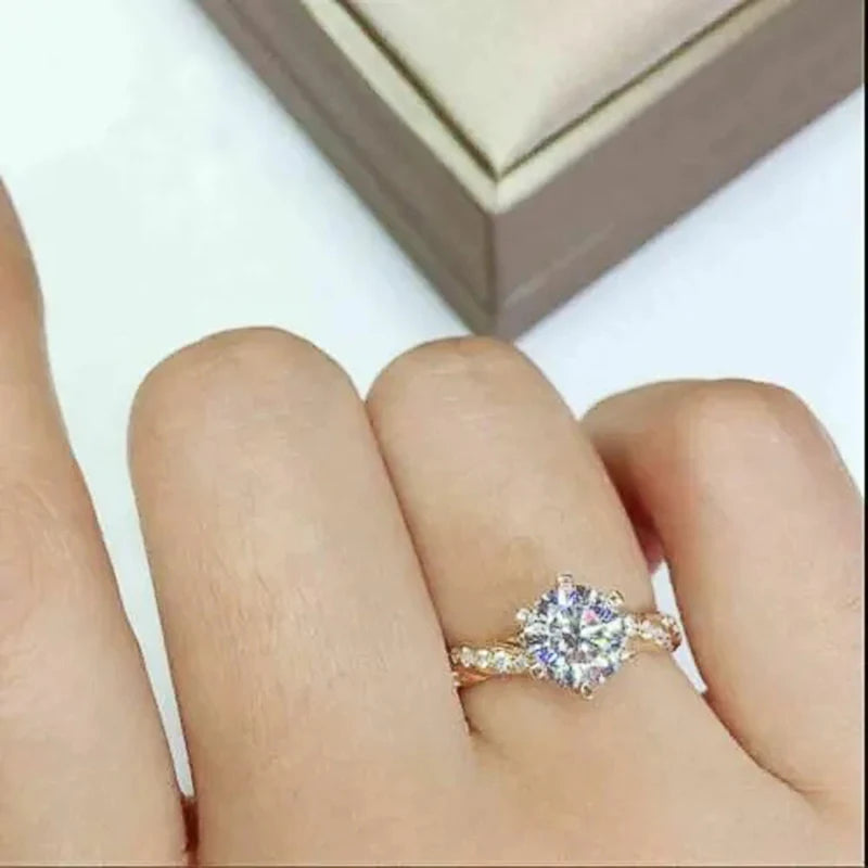 Vexaroa Gold-Tone Six-Prong CZ Wedding Ring — Vexaroa product image 1