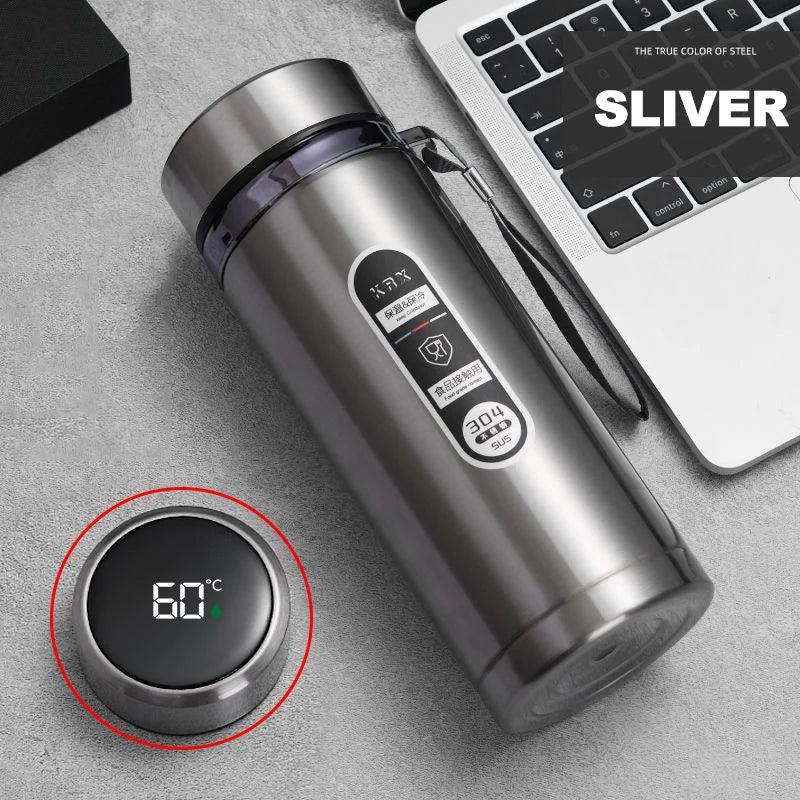 Vexaroa stainless steel thermos bottle with LED temperature display – product view 12