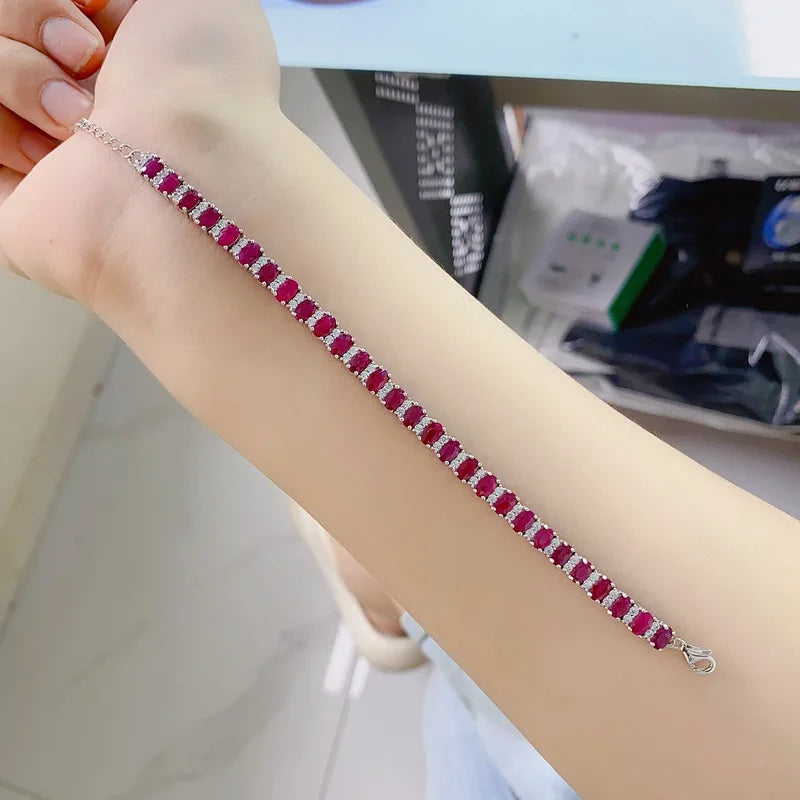 Natural Ruby Bracelet 925 Silver AAA | Vexaroa
