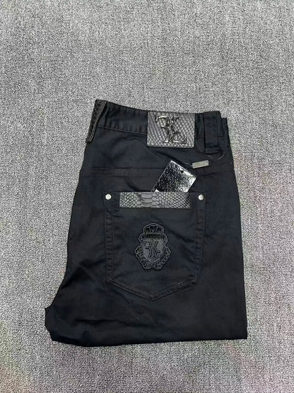 Vexaroa Jeans Men fashion Embroidery comfortable elasticity Casual