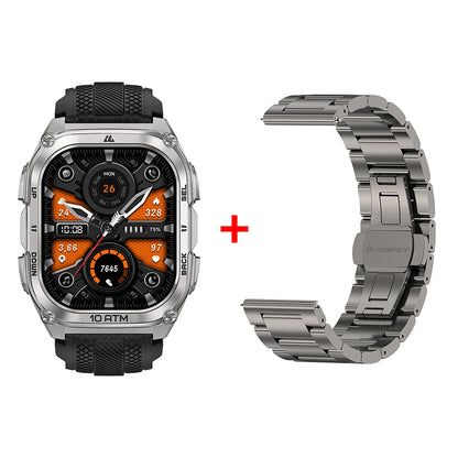 KOSPET Tank M4 Smart Watch for Men Stainless Steel 6-Sat GPS Offline Maps 100M Waterproof 24/7 Health Monitor for Android iOS
