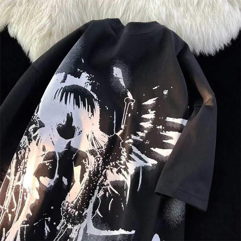Vexaroa Womens Retro Angel Oversized T-Shirt product photo, view 4