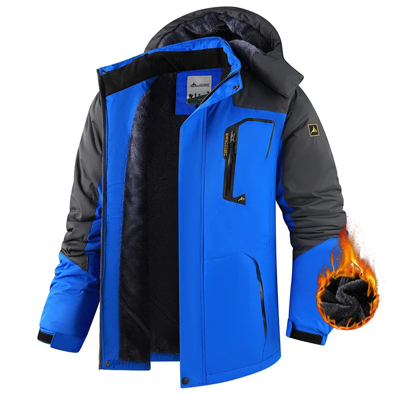 New Men's Winter Thermal Ski Jacket Windproof Waterproof Climbing Coat Fleece Lined Outdoor Parka Winter Jacket for Men Woman