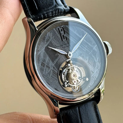 Merkur M Eisenmeteorit Tourbillon Uhr Herren Saphirglas Uhr für Herren Mechanische Armbanduhren Relogio Masculino 42mm