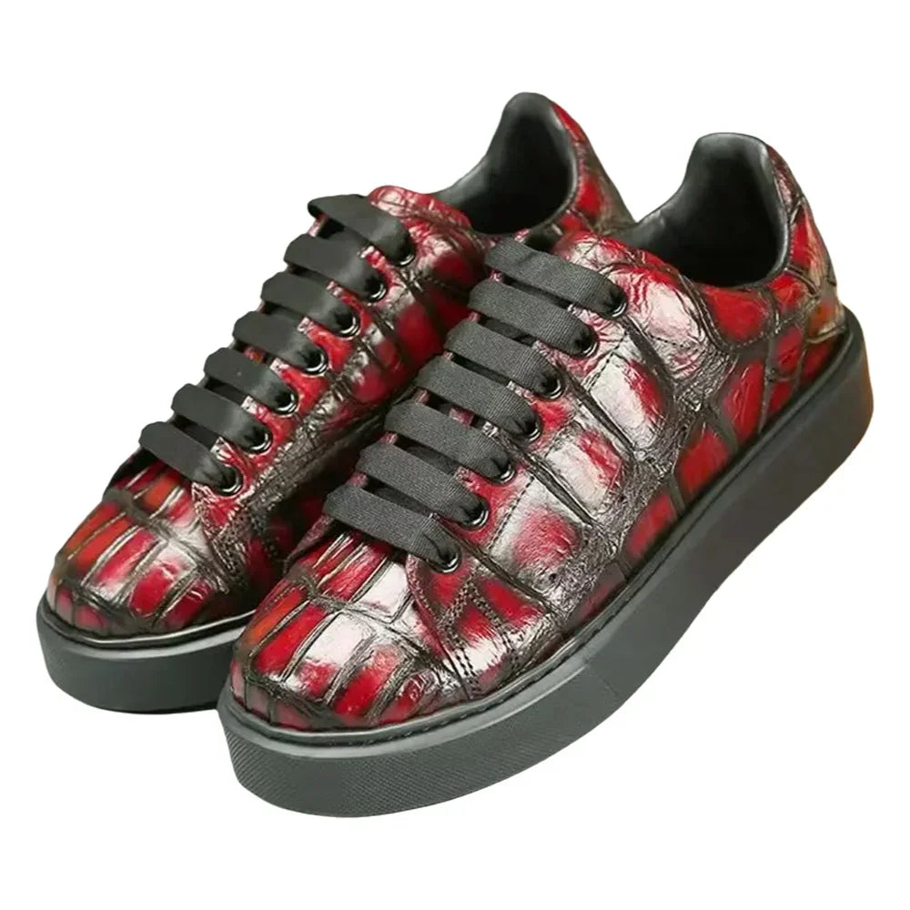 Vexaroa Men's Crocodile Leather Sneakers – Main View