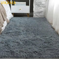 VIKAMA Simple Silk Wool Plush Carpet Bedroom Living Room Bed Blanket Solid Color High-Grade Soft Blanket Room Coffee Table Mat