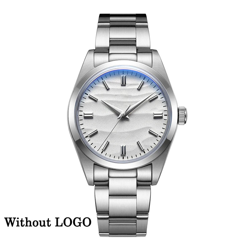 Quartz Watch Simple 10Bar Steel Dive Wristwatch Bubble Mirror Pot Cover Glass Sports 36mm Men Watches