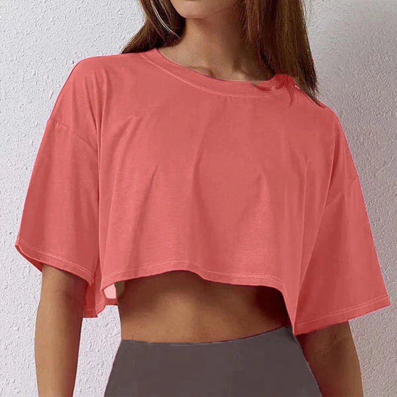 Vexaroa Womens Cotton Fitness Crop T-Shirt product photo, view 14