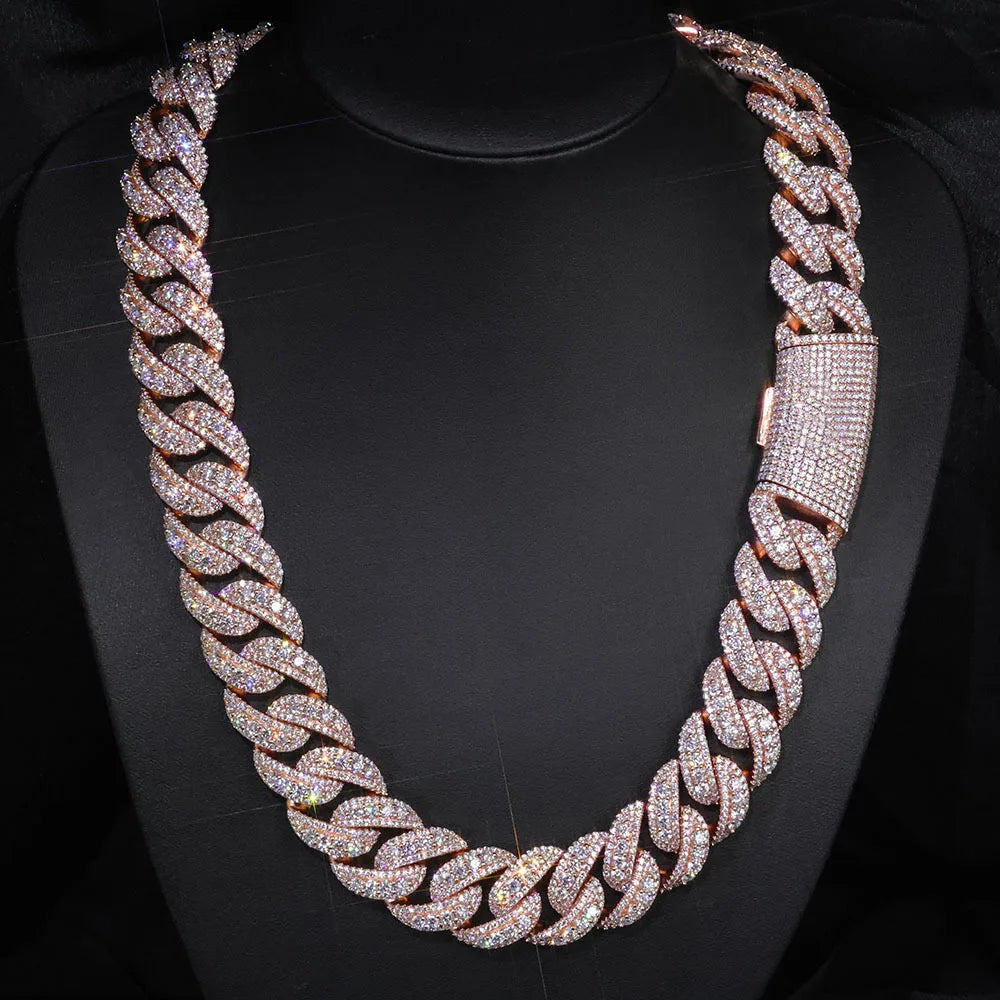 Platinum 22mm Diamond Bubble Necklace Iced Out | Vexaro