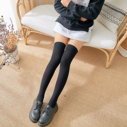Stripe Girls Women Over The Knee Thigh High Stockings For Ladies Warm Student Style Fashion Knee Black/White Kawaii Long Socks
