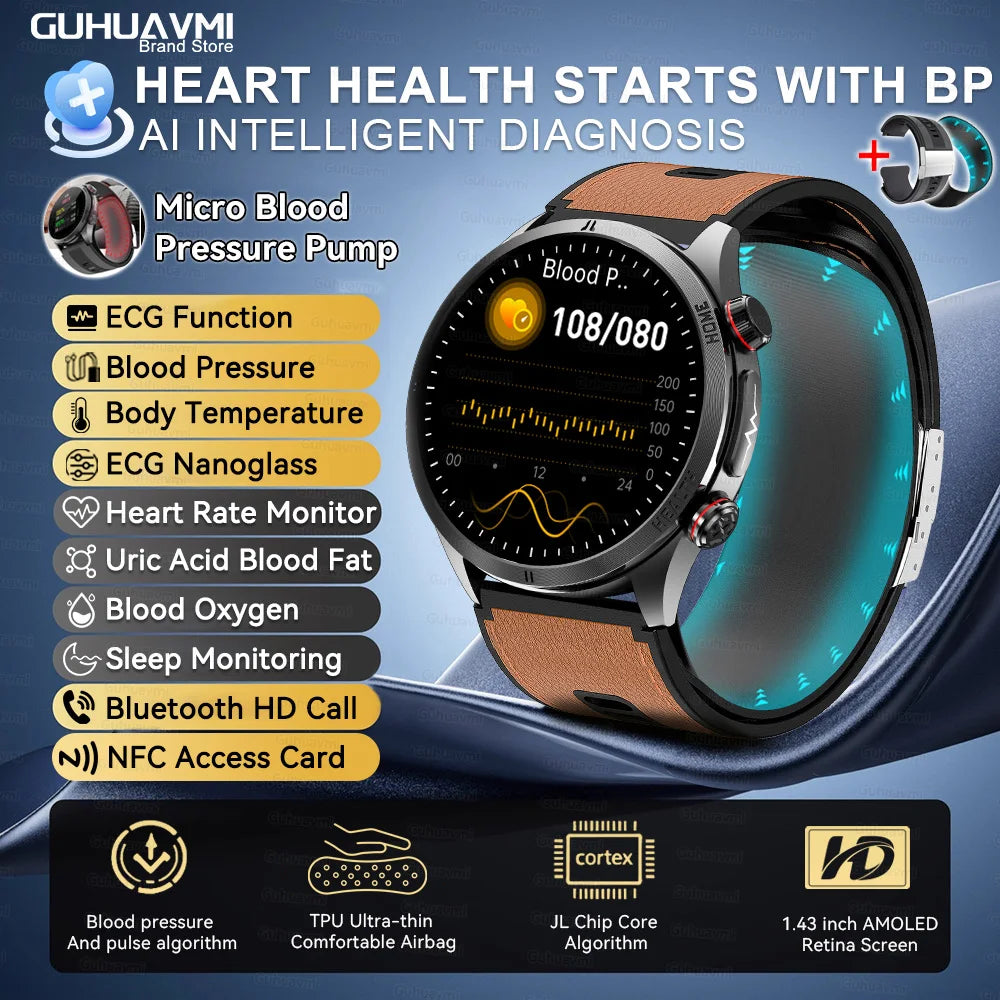 Vexaroa Air Pump Blood Pressure & ECG Smartwatch