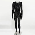 Vexaroa Black Fishnet See-Through Jumpsuit | Sexy Skinny Romper