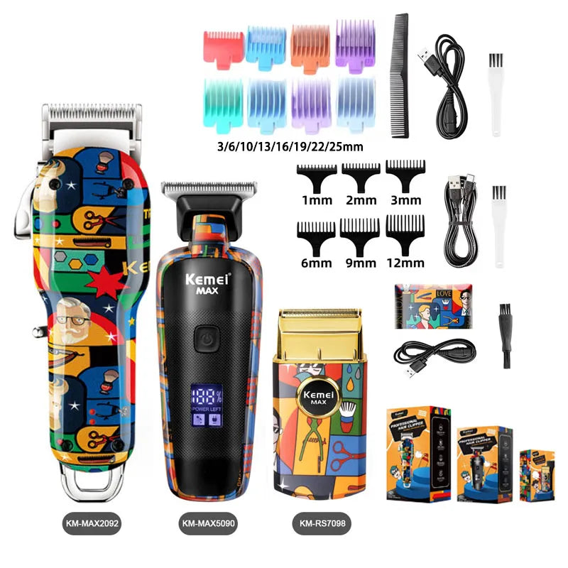 Vexaroa Kemei Graffiti Rechargeable Hair Clipper Trimmer