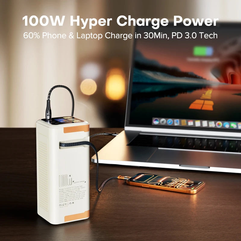 Vexaroa 50000mAh Power Bank PD 100W Fast Charging Power Station