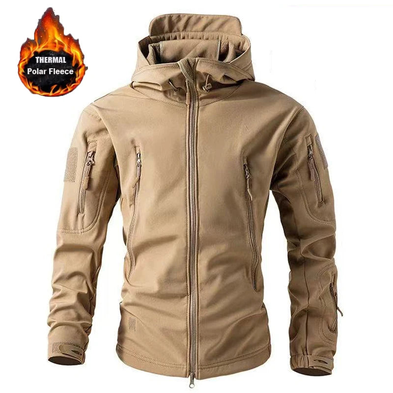 Vexaroa Men's Softshell Fleece Jacket Windproof Outdoor M-5XL