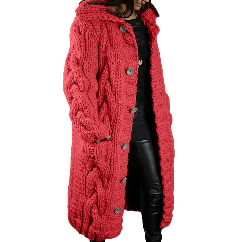 Fashion Solid Knit Cardigan For Women Casual Long Sleeve Turn-down Collar Button Sweater Coat Tops Lady Office Womens Clothing