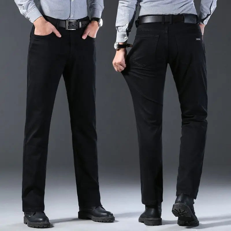 Vexaroa men's black fleece-lined stretch denim jeans — product image 2