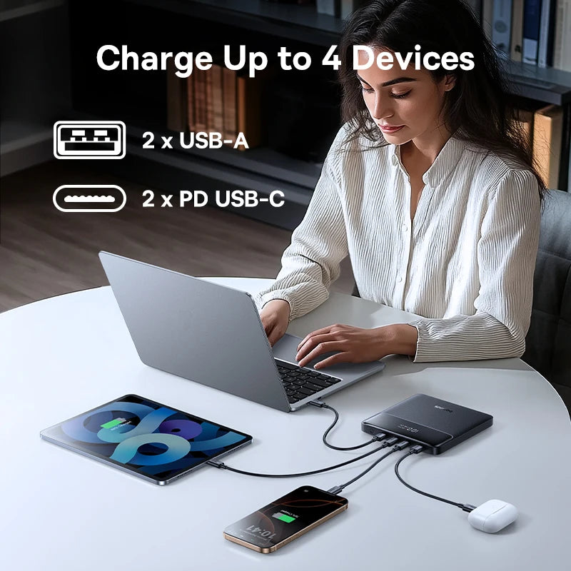 Baseus 100W Power Bank 20000mAh Capacity PD Fast Charging Battery Charger Powerbank For Laptops MacBook iPhone Samsung Xiaomi