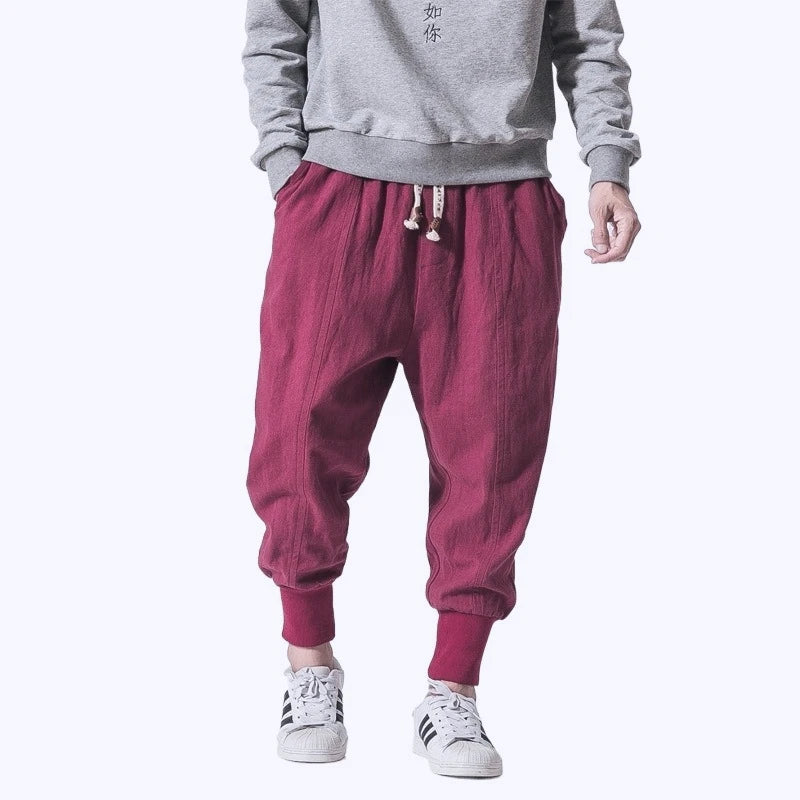 Vexaroa Men's Chinese-Style Wide-Leg Cotton Pants — product image 2