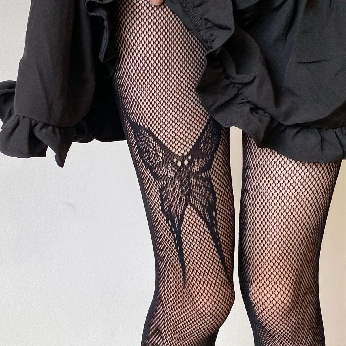 Pantyhose Bow Knot Fishnet Stockings Women Spicy Girl Black White Sexy Thin Ins Tide Lace Tights