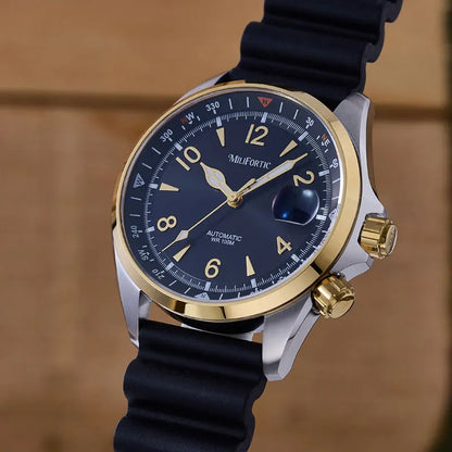 Milifortic S089 Alpinist Homage Sport Watch Men Inner Compass Bezel Rubber Strap ST2130Automatic Waterproof 39.5MM Watch for Men