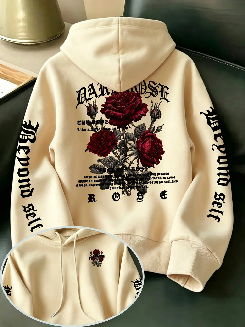 Vexaroa Gothic Rose Graphic Hoodie