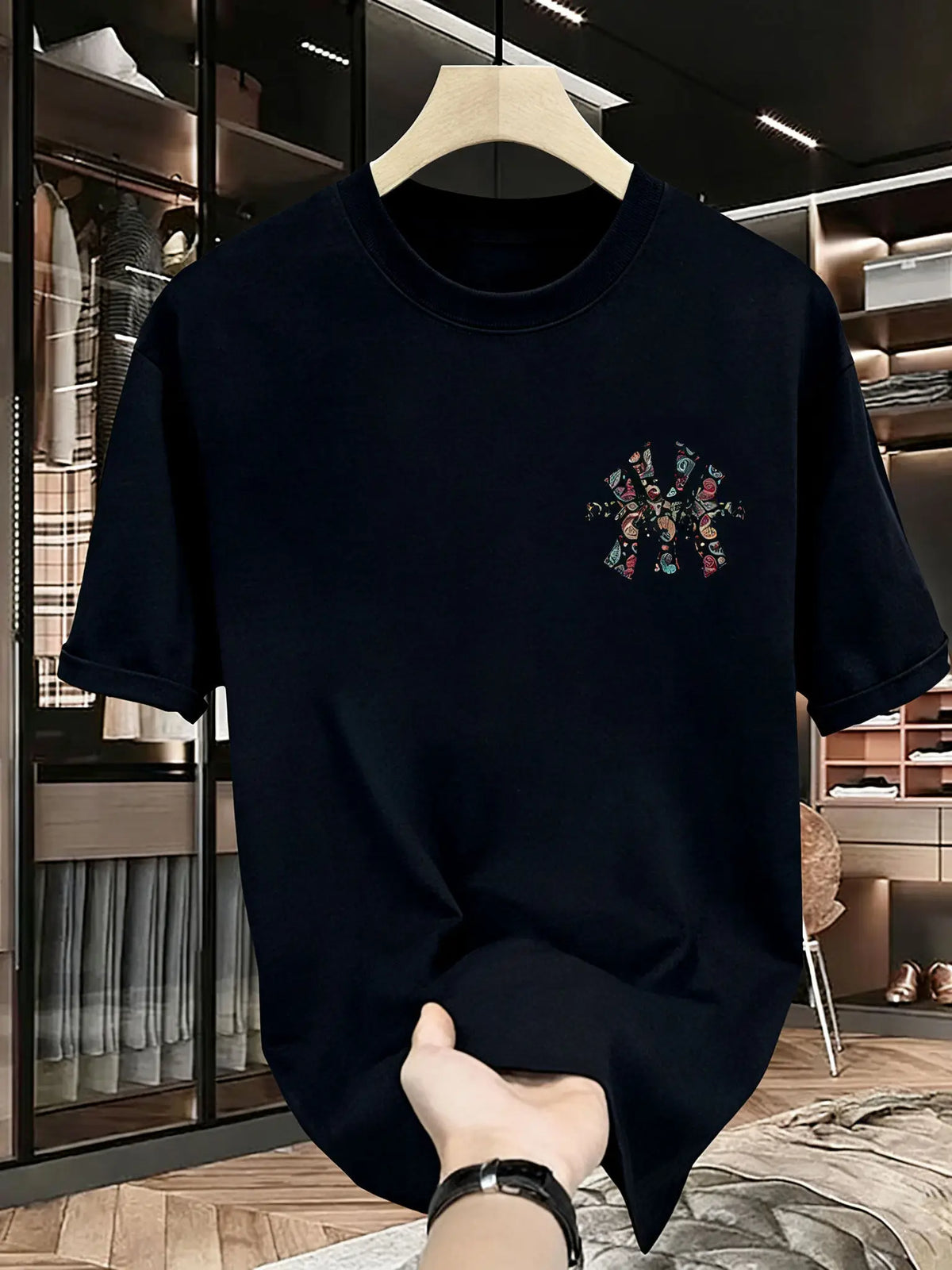 Vexaroa men's printed summer T-shirt in loose-fit style