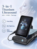 Titanium Ultrasonic Facial Device 5 Mode LED Light Therapy Skin Cleaner for Acne Spots Gentle Hair Removal Salon & Home Use
