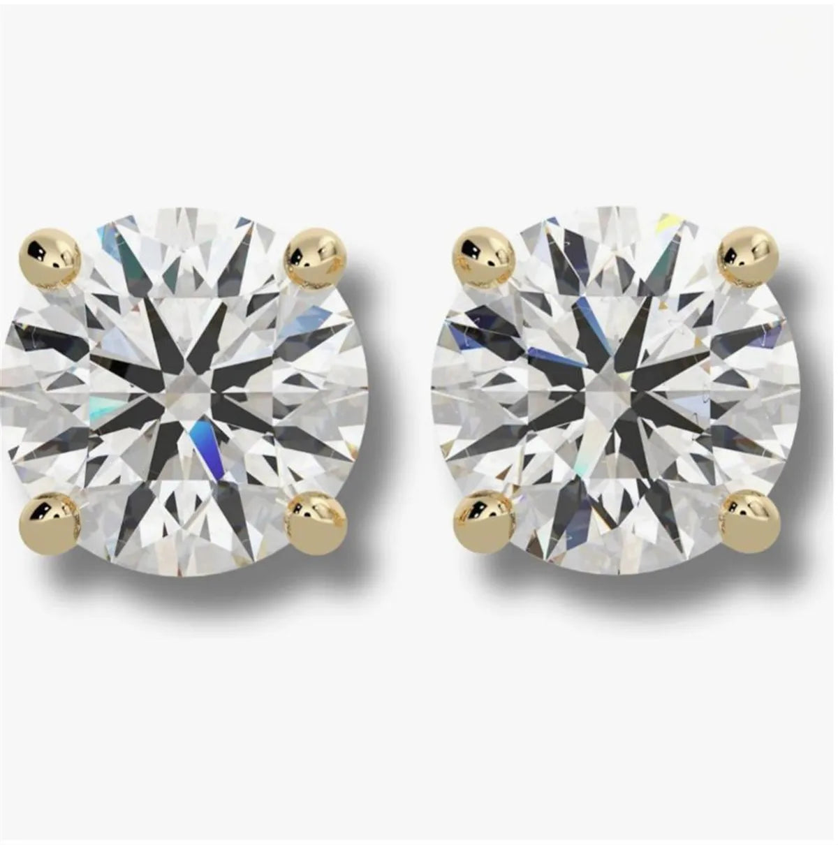 Vexaroa 1 CT Lab-Grown Diamond Stud Earrings in 14K Gold