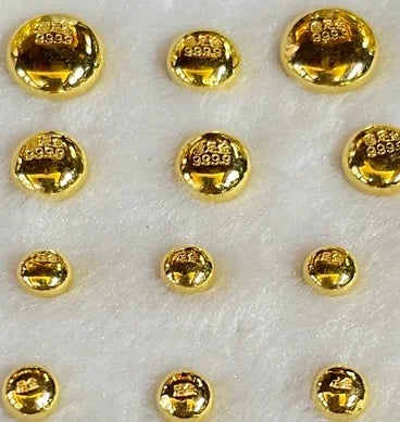 GoldAether 100% 24k pure gold beans fine gold balls 999 real gold beads 1g