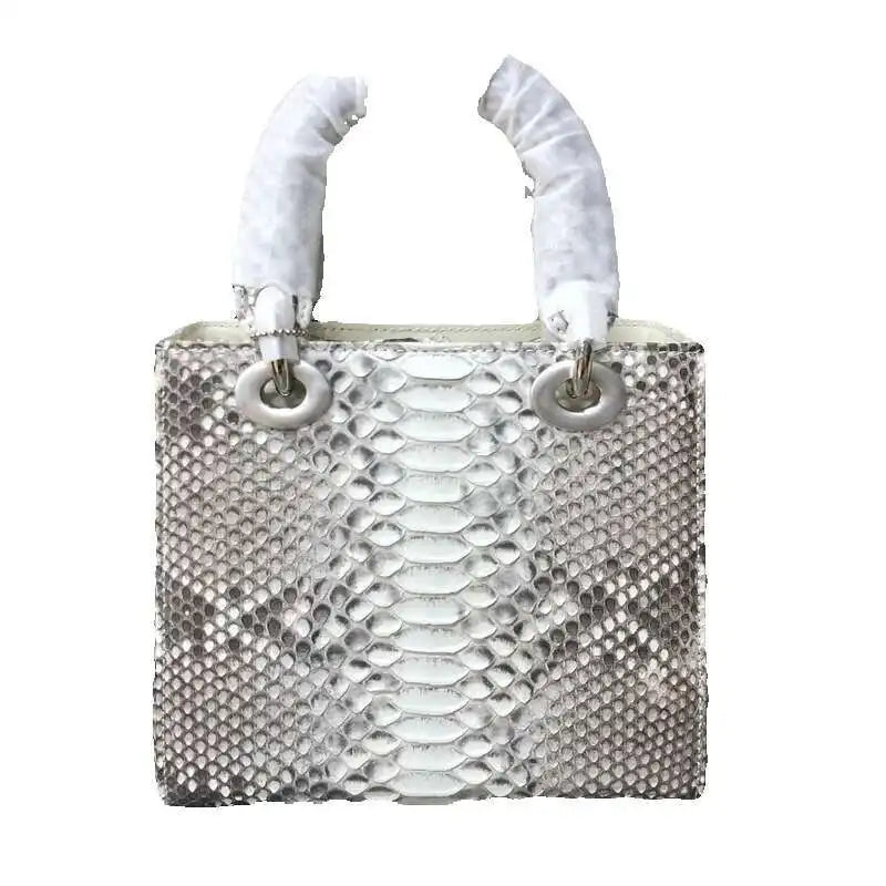 Women's Snakeskin Leather Crossbody Handbag | Top Handle Shoulder Bag | Vexaroa