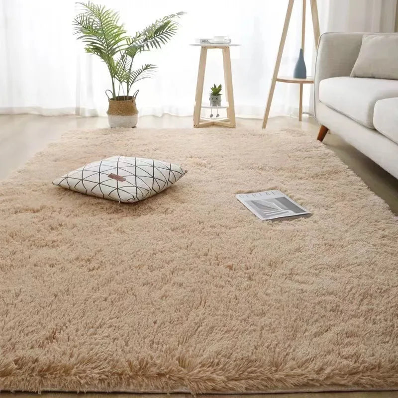 VIKAMA black Area Plush for Bedroom, Living Room Fluffy Rug, Large Area Rug Shag Shaggy Carpet Soft Plush Furry Bedside Rug