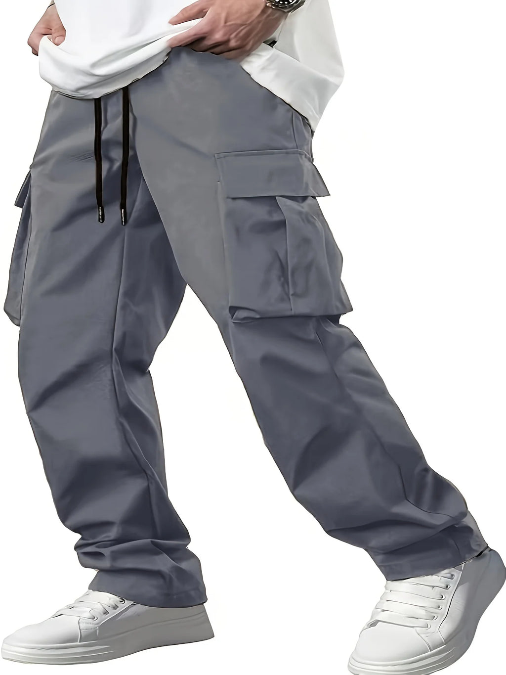 Vexaroa Men's Drawstring Multi-Pocket Cargo Work Pants