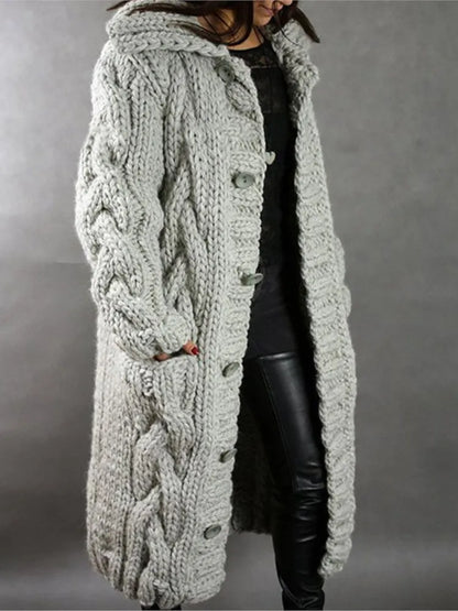 Fashion Solid Knit Cardigan For Women Casual Long Sleeve Turn-down Collar Button Sweater Coat Tops Lady Office Womens Clothing