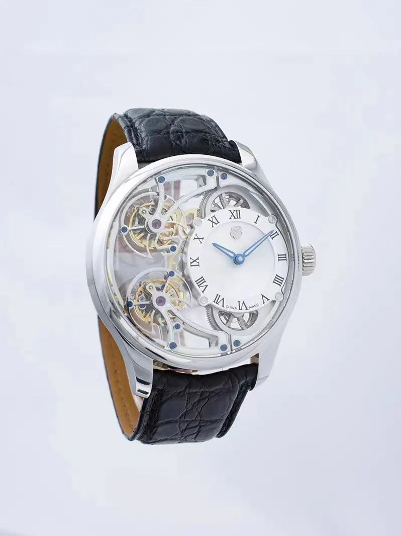 Double Tourbillon Mechanical Watch for Men | Skeleton Dial | Sapphire Crystal | Vexaroa