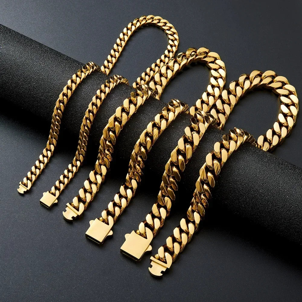 Vexaroa Gold-Tone Cuban Chain Necklace and Bracelet — Vexaroa product image 3