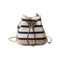 Mini Cotton Bucket Bag Ivory & Blue | Vexaroa prada