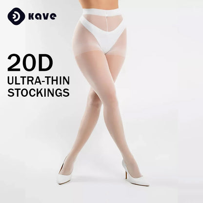 High Waist Control Top Pantyhose with Reinforced Toes Ladies Sexy Elastic Plus Size Stocking