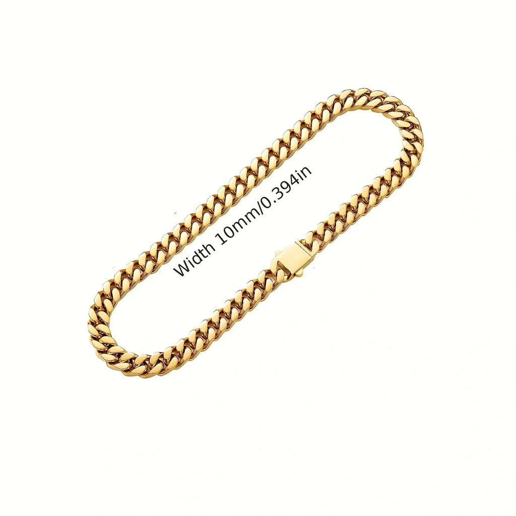 Vexaroa Gold-Tone Cuban Chain Necklace and Bracelet — Vexaroa product image 13
