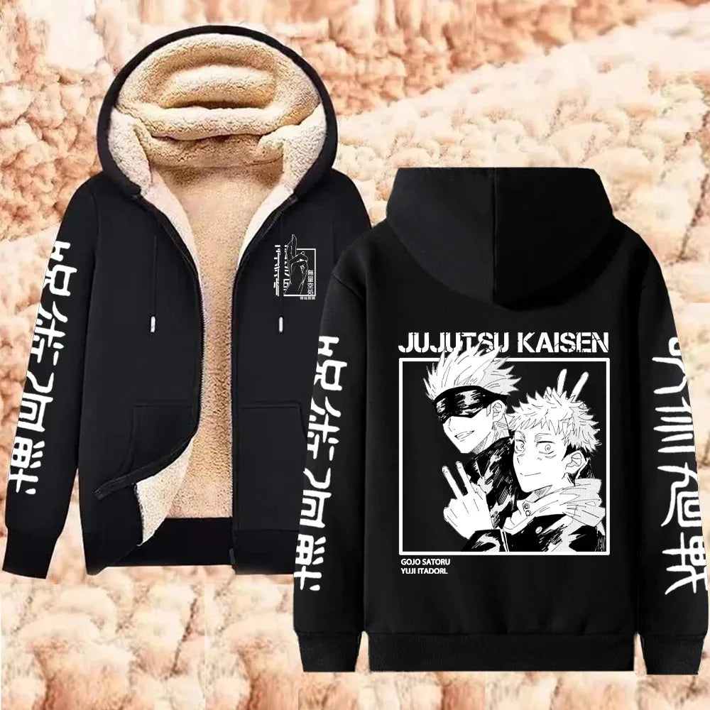 Vexaroa Gojo Satoru Anime Fleece Zip Hoodie — product image 3