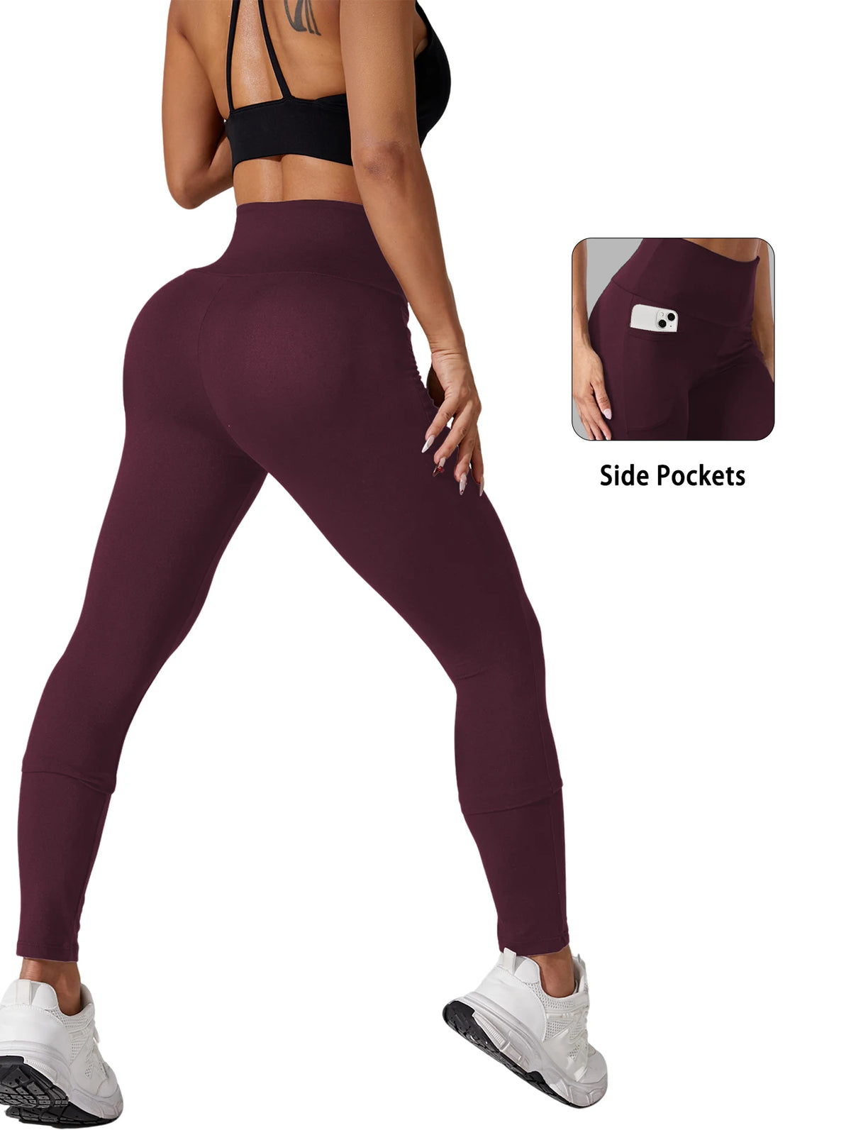 Vexaroa Women's High Waist Tummy Control Yoga Leggings Pocket