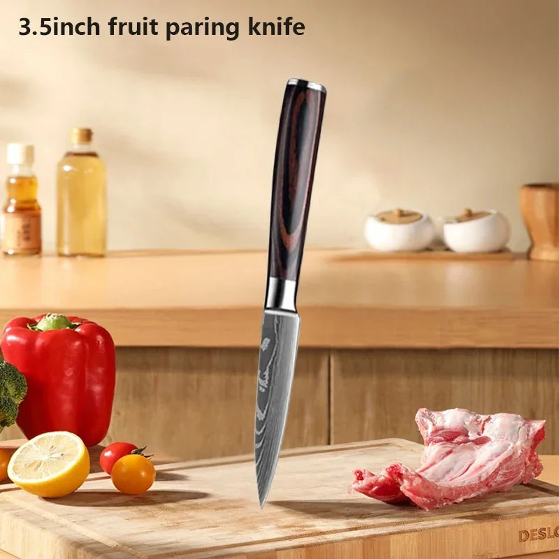 Vexaroa Professional Japanese Kitchen Knife Set with Covers