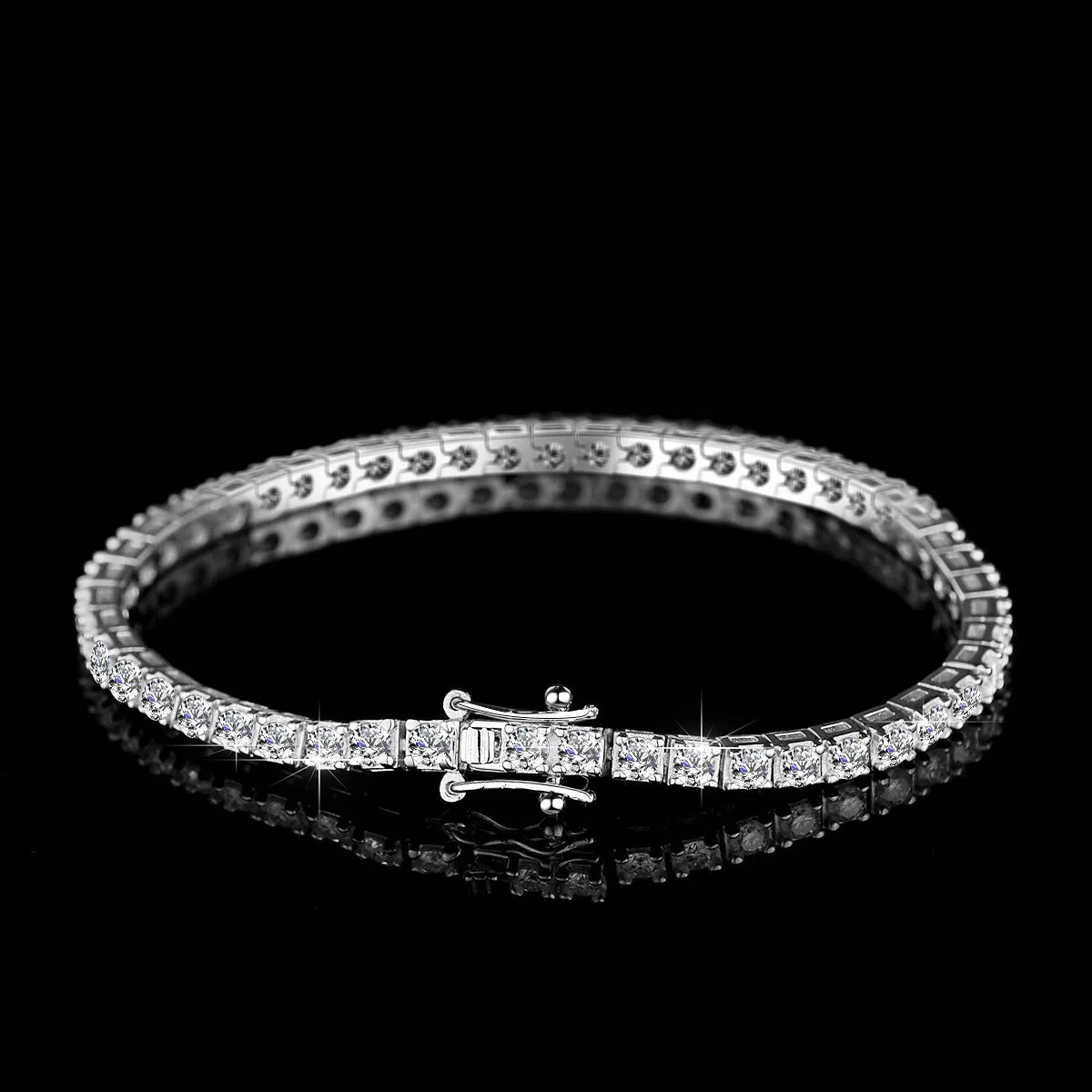 Vexaroa 18K Gold Moissanite Tennis Bracelet 2.5MM D Color