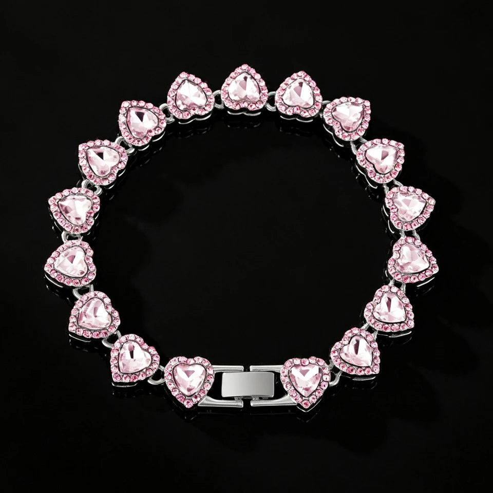 Vexaroa Heart Rhinestone Tennis Chain Jewelry Set — Vexaroa product image 22