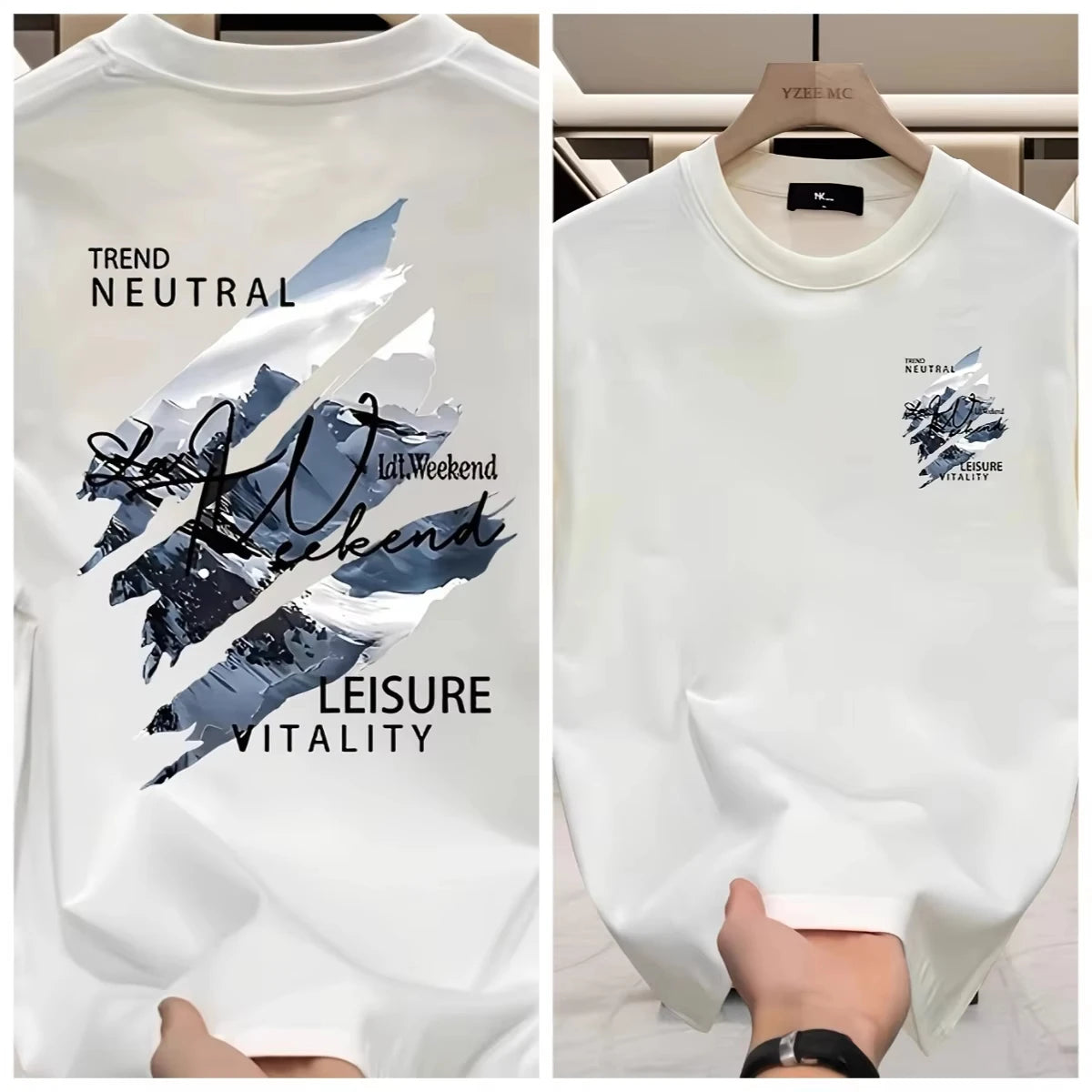 Vexaroa Mens Breathable Printed Summer T-Shirt product photo, view 4