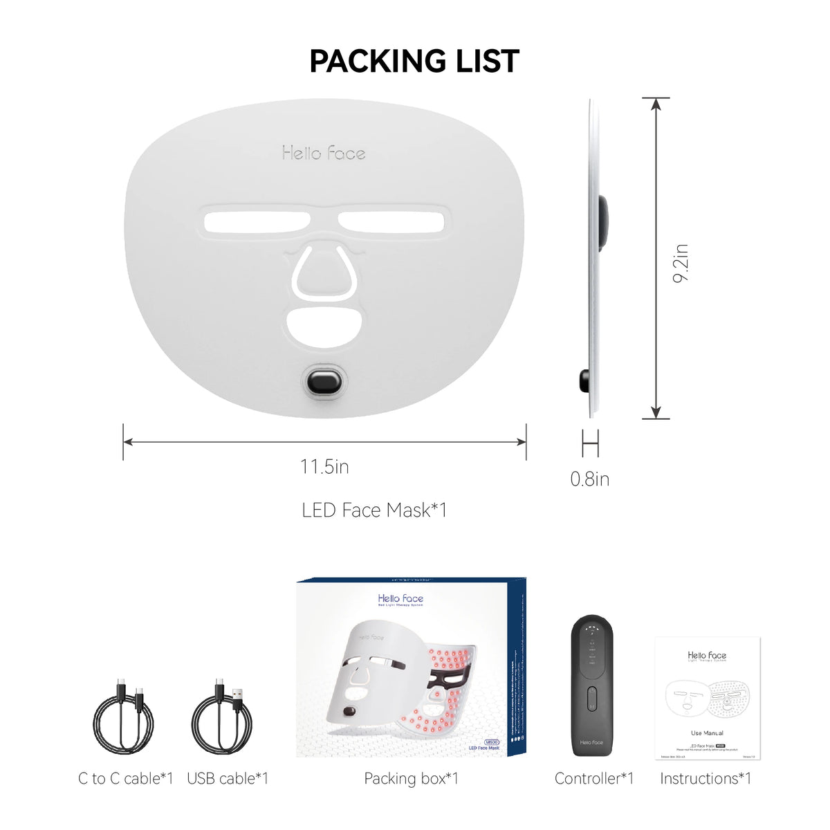 Vexaroa Wireless Red Light & Near-Infrared LED Facial Mask