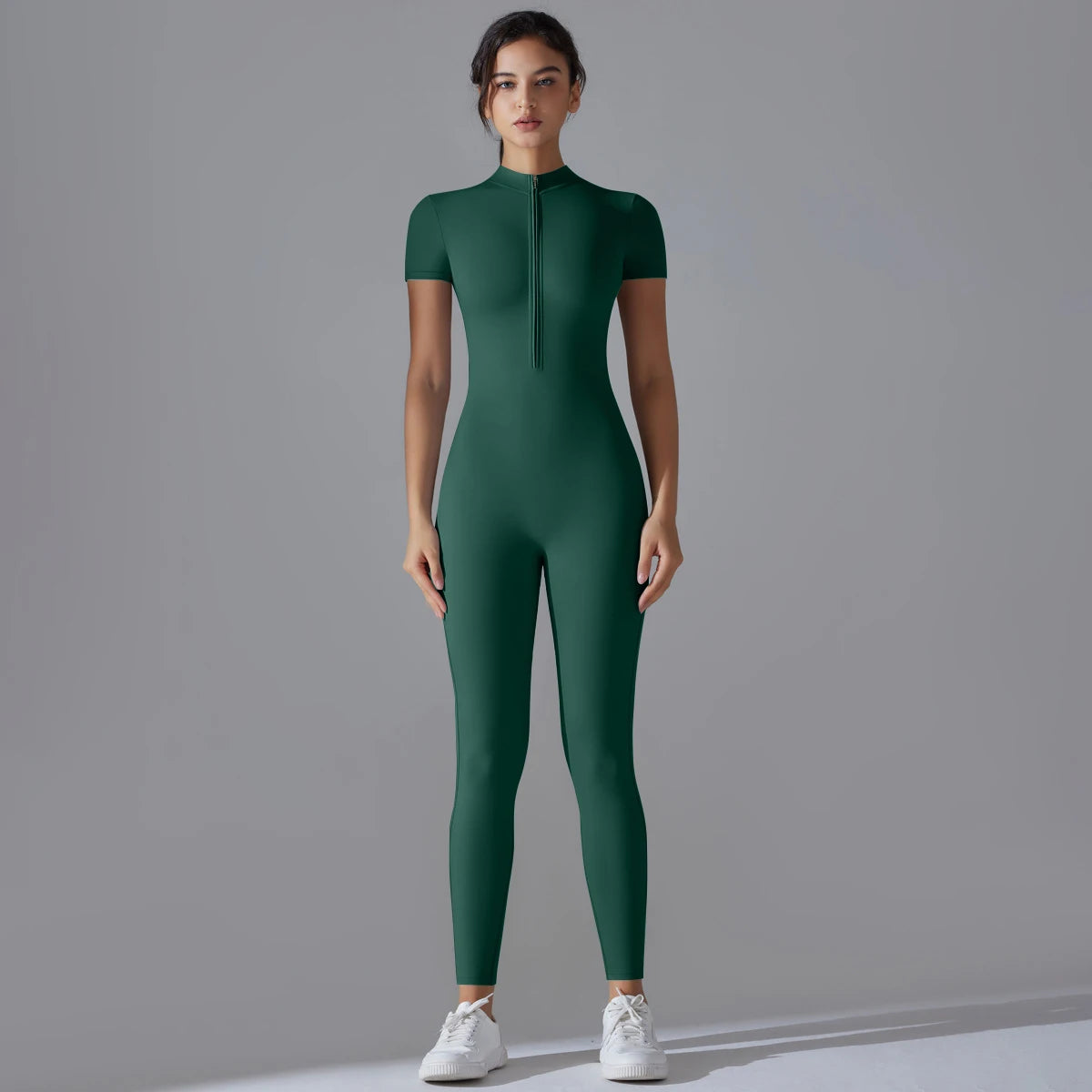 Vexaroa Women's Zipper Yoga Jumpsuit | Quick-Dry Fitness Suit